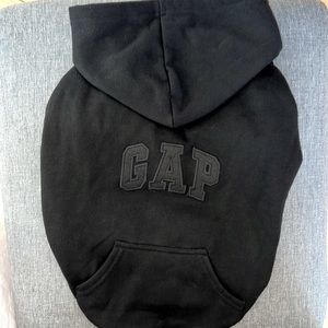 Gap Logo Black on Black Pet Hoodie XS 8 lb -S 25 lb